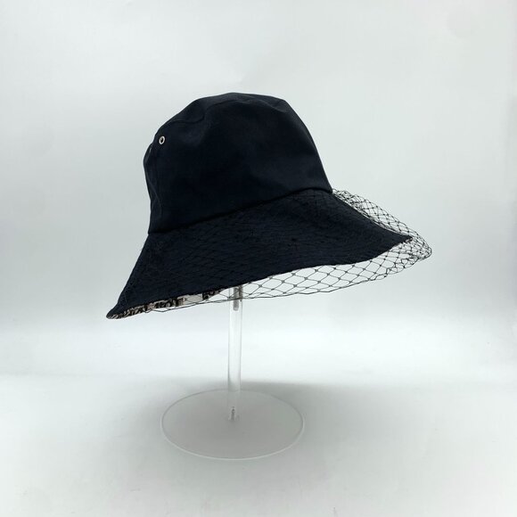 Christian Dior Black & Jacquard Cotton Mesh Fisherman Hat Size 57